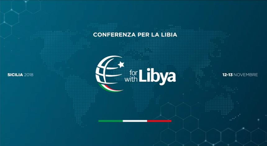 شعار مؤتمر باليرمو الدولي حول ليبيا