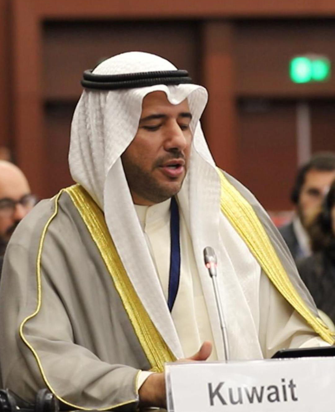 Chairman of Kuwait Environment Public Authority (EPA) Sheikh Abdullah Ahmad Al-Humoud Al-Sabah addressing a seminar