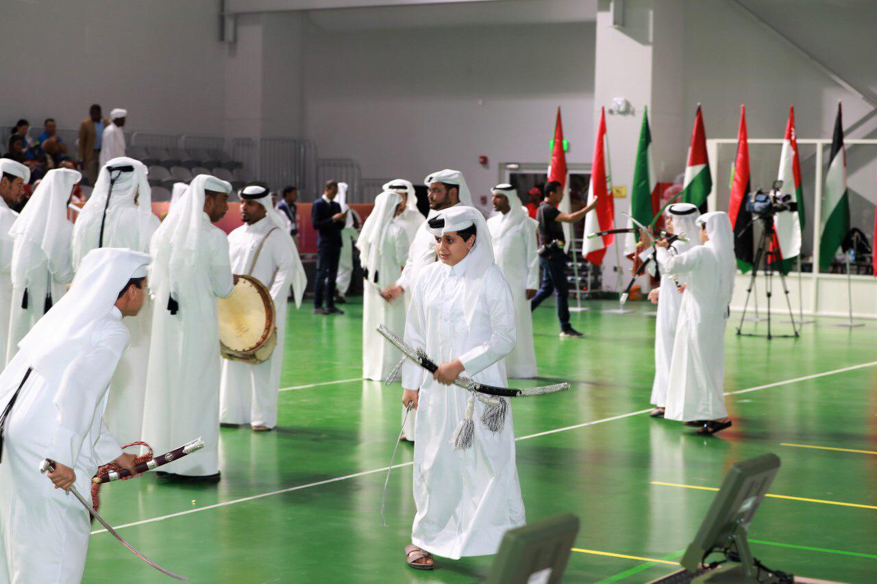 جانب من فعاليات افتتاح منافسات البطولة العربية ال14 للرماية الشاملة بالدوحة