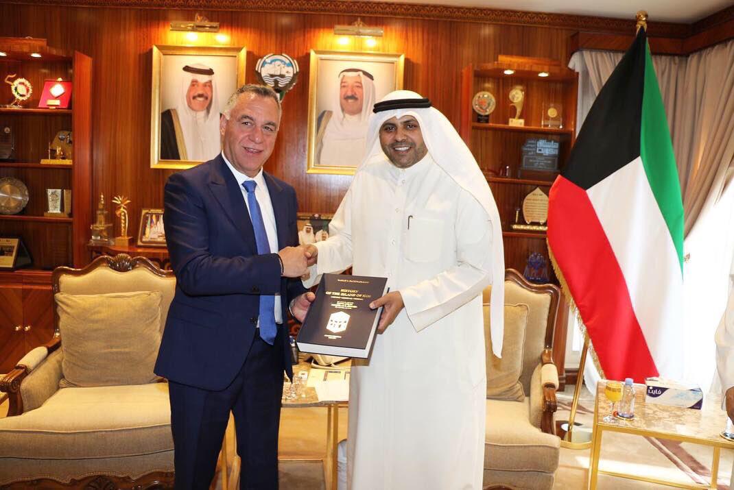 Kuwait's Information Minister Mohammad Al-Jabri meets with the mayor of the Greek island of Kos Giorgos Kyritsis
