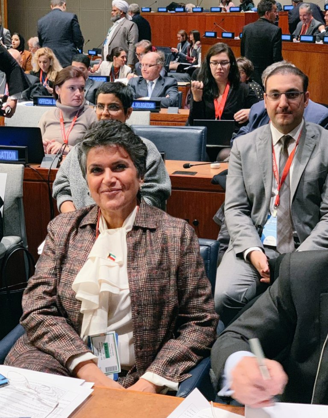 عضو مجلس الامة الكويتي صفاء الهاشم خلال مشاركتها في اعمال المنتدى العالمي الثامن للأمم المتحدة لتحالف الحضارات