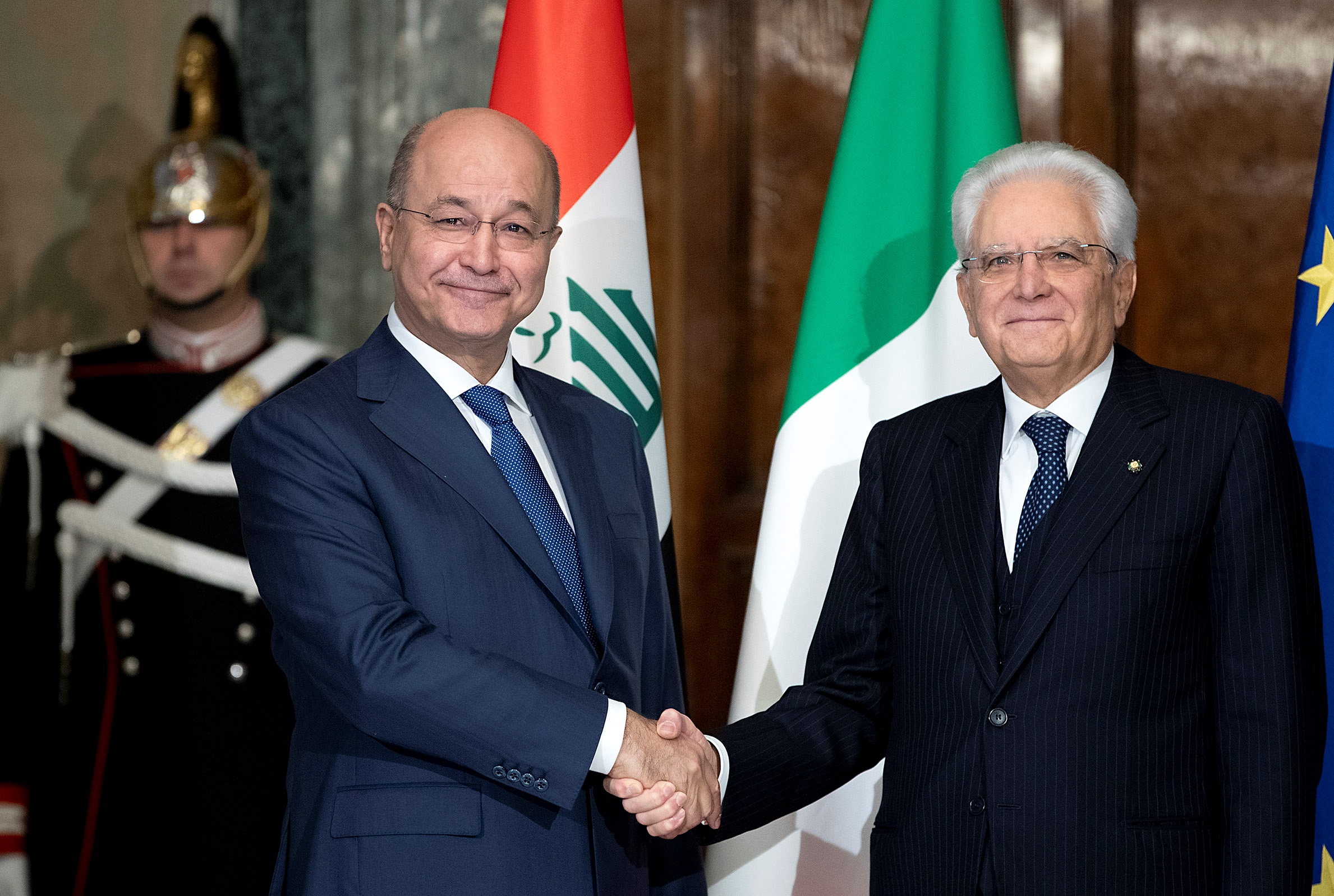 الرئيس الايطالي سيرجو ماتاريللا يلتقي الرئيس العراقي برهم صالح