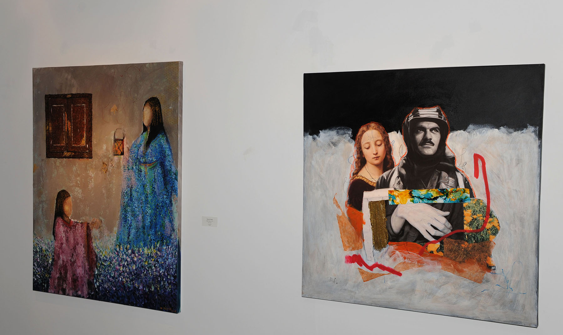 مجموعة من اللوحات التشكيلية المعروضة في معرض (دن)
