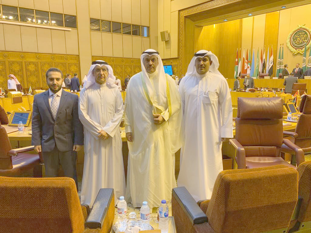 The Kuwaiti delegation to the 22nd session of the Council of Arab Ministers of Communications and Information, held at the Arab League headquarters