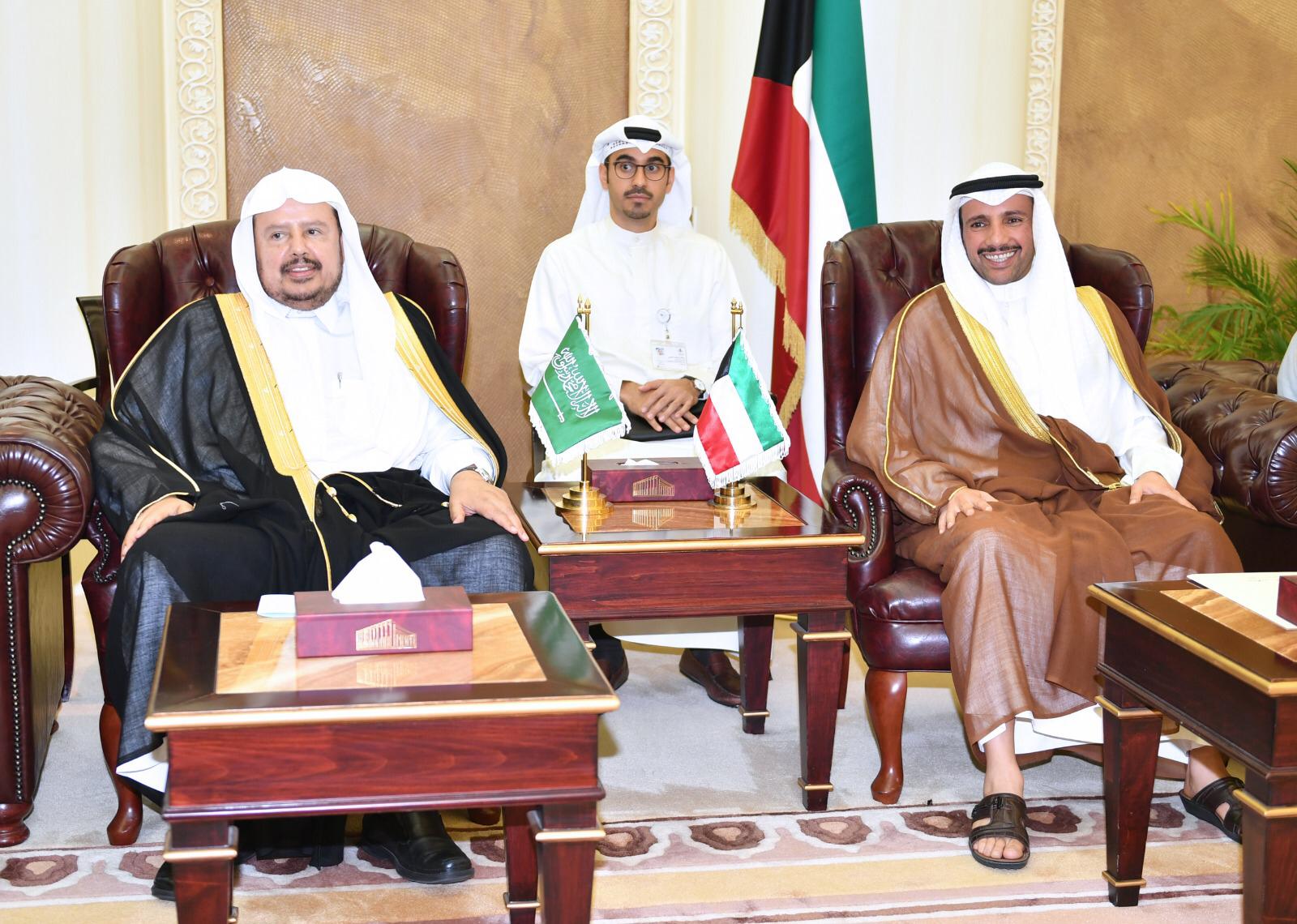 National Assembly Speaker Marzouq Ali Al-Ghanim meets with Chairman of Saudi Shura Council Sheikh Dr. Abdullah bin Mohammad bin Ibrahim Al-Sheikh