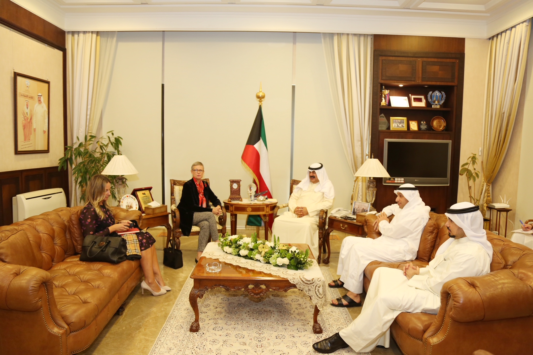 Deputy Foreign Minister Khaled Suleiman Al-Jarallah meets with Alice Walpole, the Deputy Special Representative for Political Affairs and Electoral Assistance of the (UNAMI)