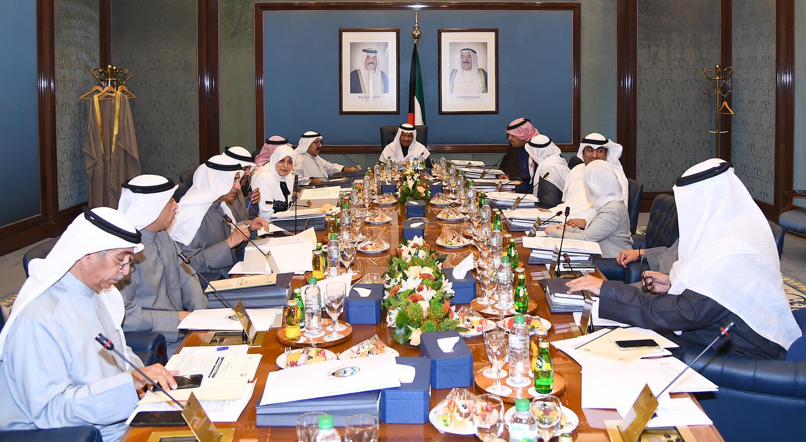 His Highness the Prime Minister Sheikh Jaber Mubarak Al-Hamad Al-Sabah chairs the cabinet weekly meeting