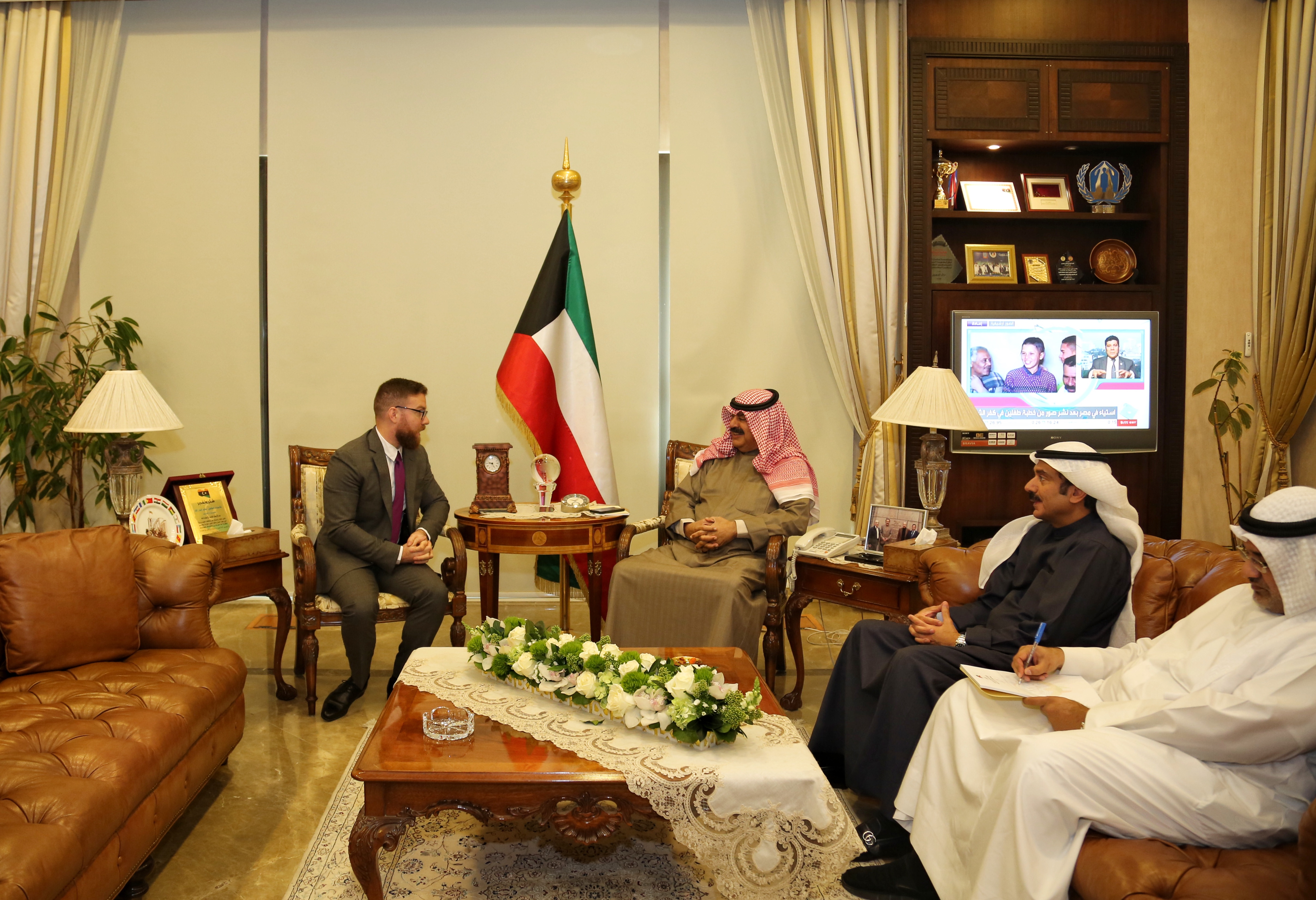 Kuwaiti Deputy Foreign Minister Khaled Al-Jarallah meets with Hungarian Ambassador to Kuwait Istvan Gyula Soos