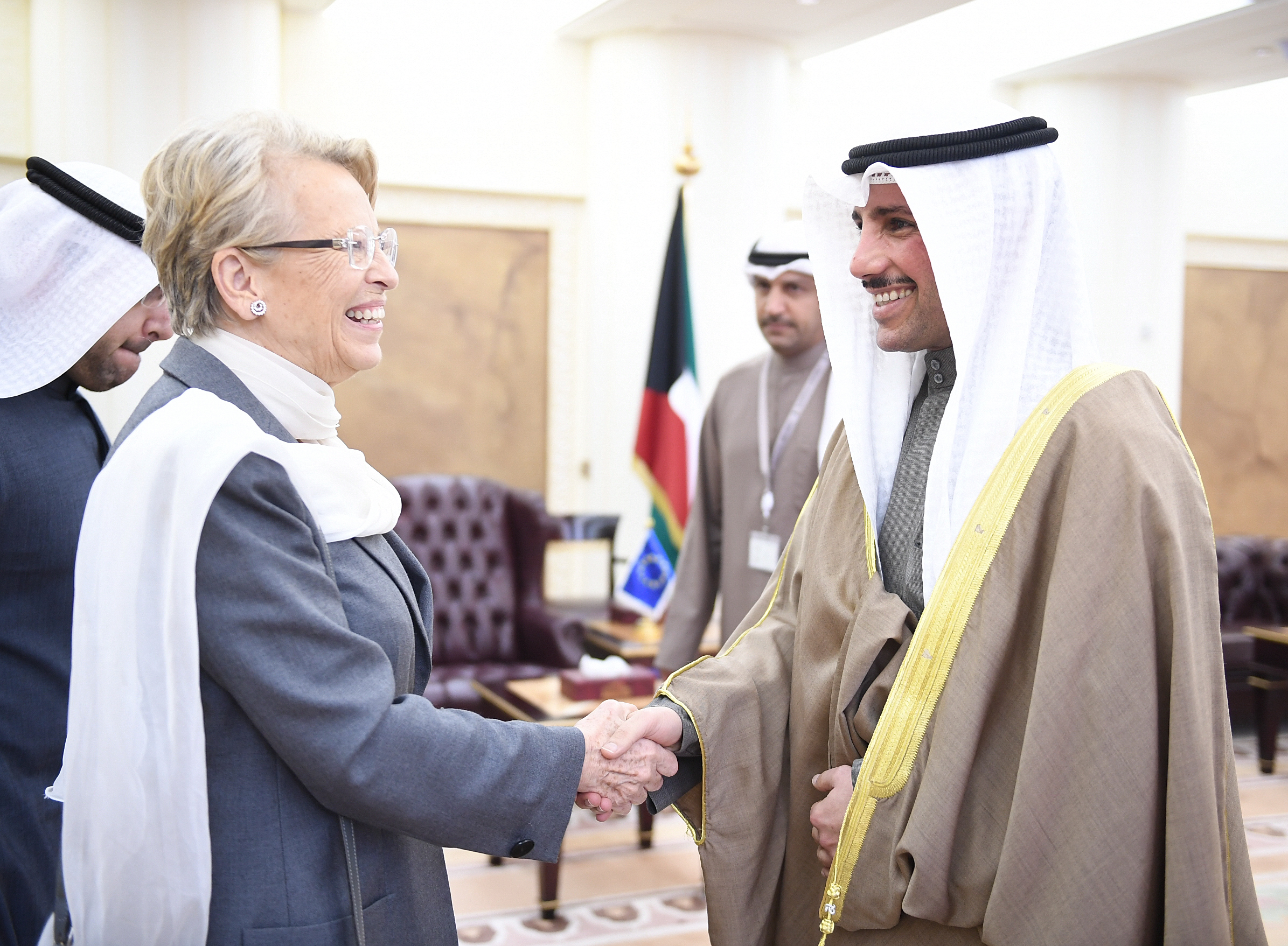 National Assembly Speaker Marzouq Ali Al-Ghanim received Chairperson of the Committee on European Relations with the Arab Peninsula in the European Parliament Michelle Alliot-Marie