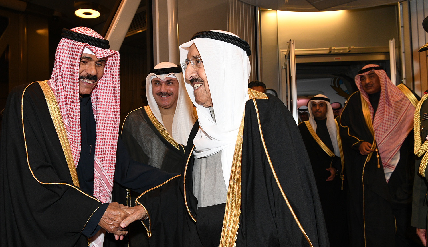 His Highness the Amir Sheikh Sabah Al-Ahmad Al-Jaber Al-Sabah returns home after participating in Riyadh's GCC summit