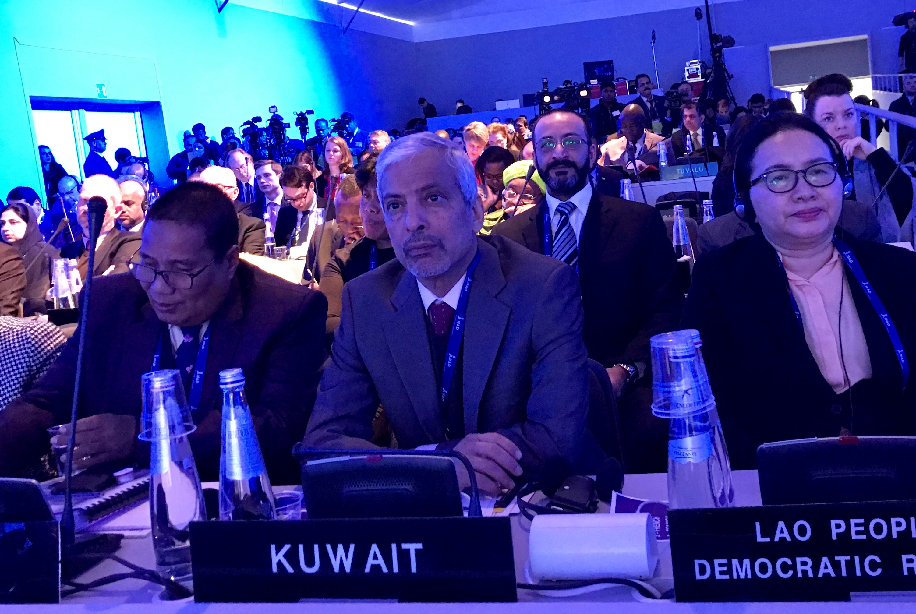 Deputy Director-General of Kuwait Fund for Arab Economic Development (KFAED) Hesham Al-Woqayan and the country's Representative to IFAD Youssef Al-Bader during The 41st session of IFAD