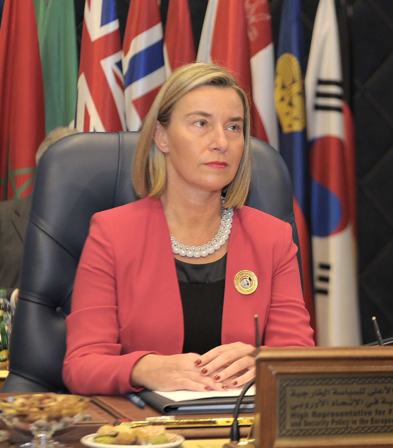 High Representative for Foreign Affairs and Security Policy Federica Mogherini during her speech at the "Kuwait International Conference for Reconstruction of Iraq,"