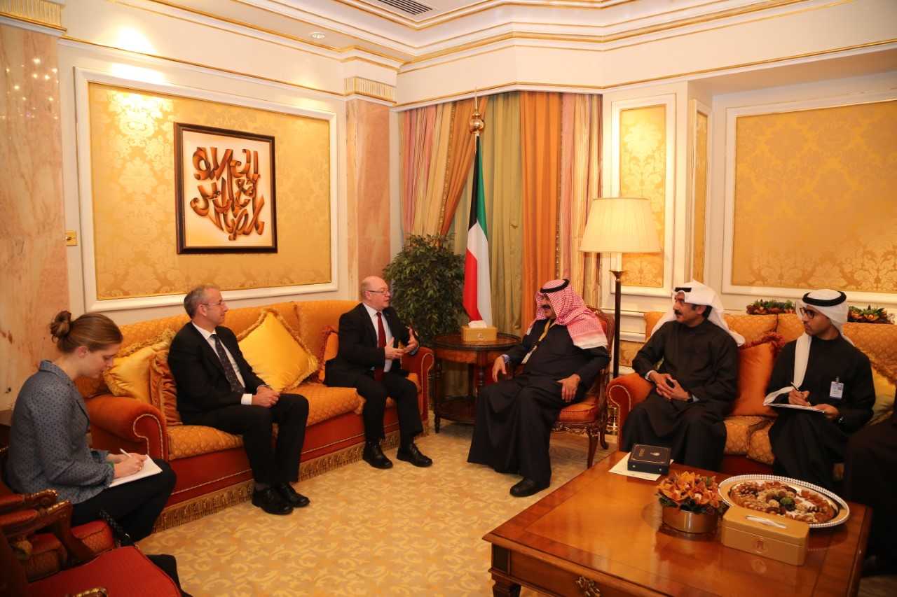 Deputy Foreign Minister Khaled Sulaiman Al-Jarallah meets British Secretary of State for Middle East at the Foreign and Commonwealth Office Alistair Burt