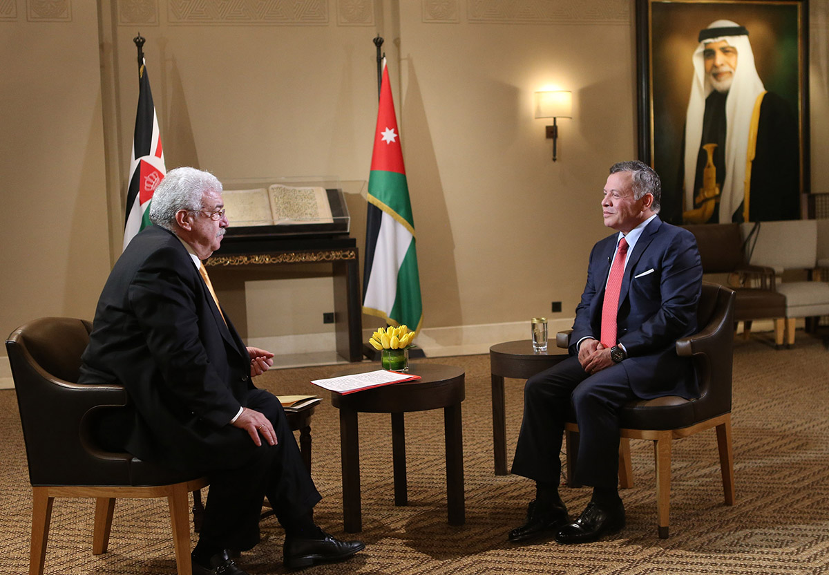 King Abdullah during the interview with Tass news agency
