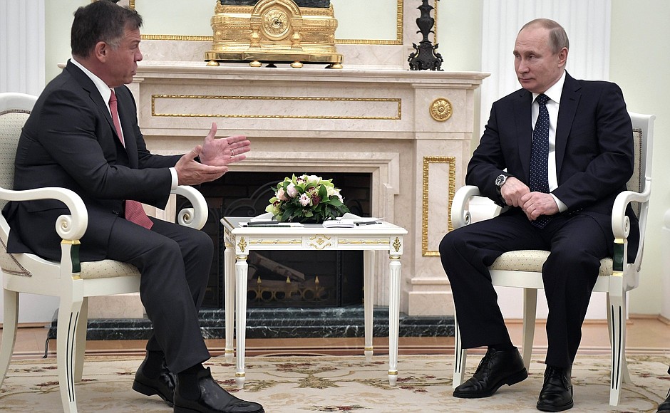 الرئيس الروسي فلاديمير بوتين يلتقي مع العاهل الاردني عبدالله الثاني