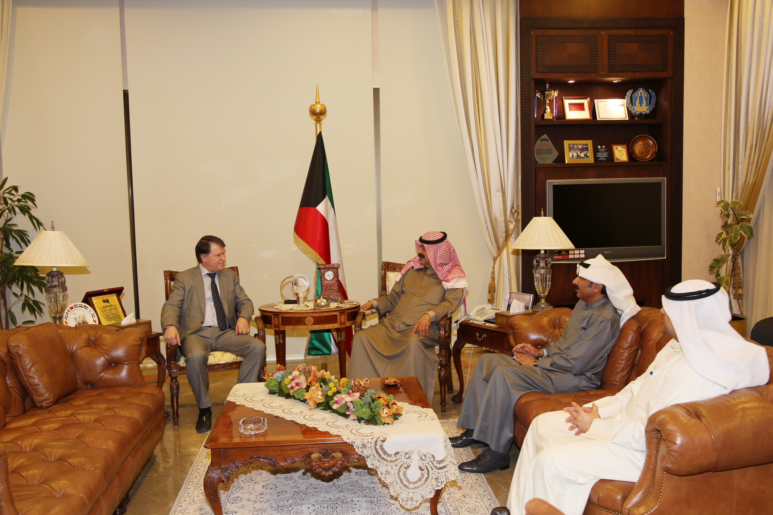 Deputy Foreign Minister Khaled Al-Jarallah meets with Russian Ambassador Alexey Solomatin