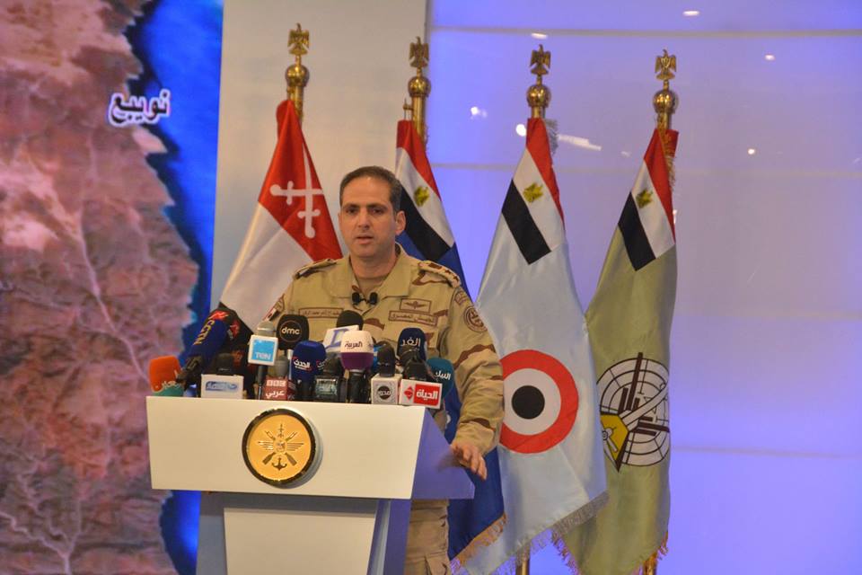 المتحدث العسكري العقيد تامر الرفاعي خلال مؤتمر صحفي