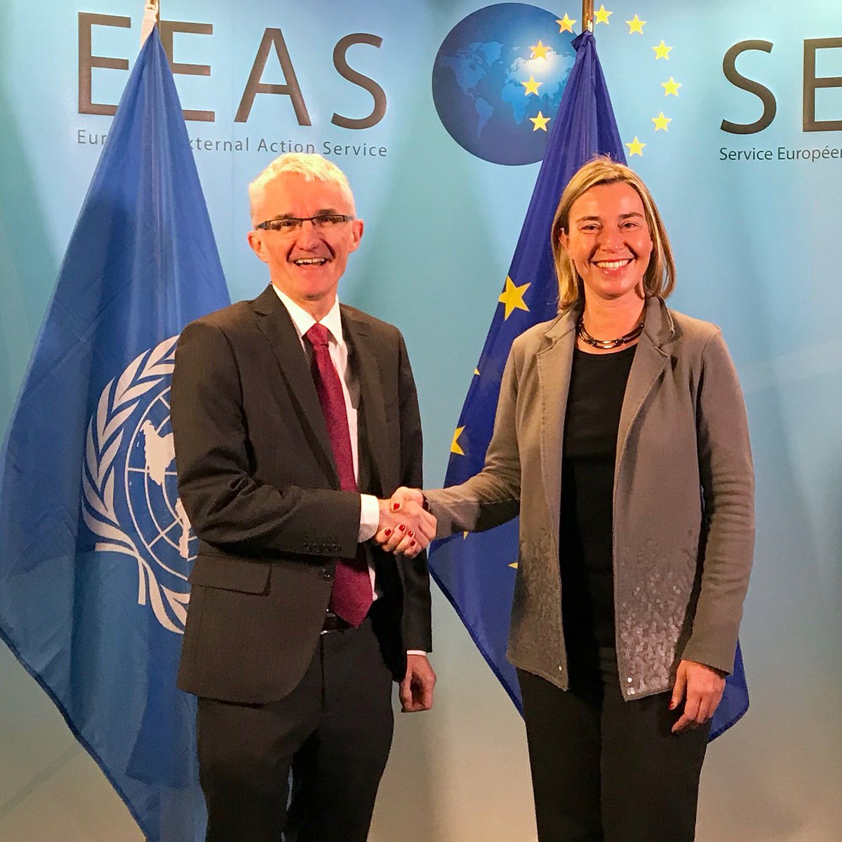 EU HR  Federica Mogherini meet UN Under- SecGen for humanitarian  Affairs Mark Lowcock.