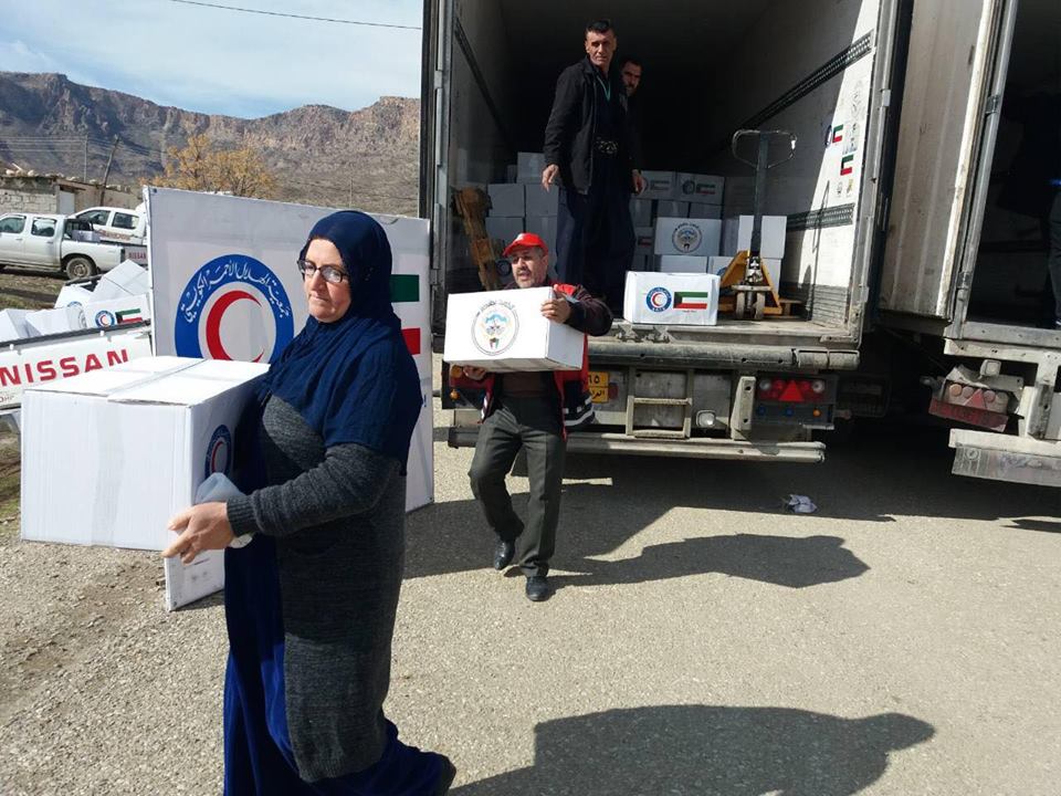 Kuwait Red Crescent Society (KRCS) distributed humanitarian assistance to earthquake victims near Halabja province, Kurdistan-Iraq region