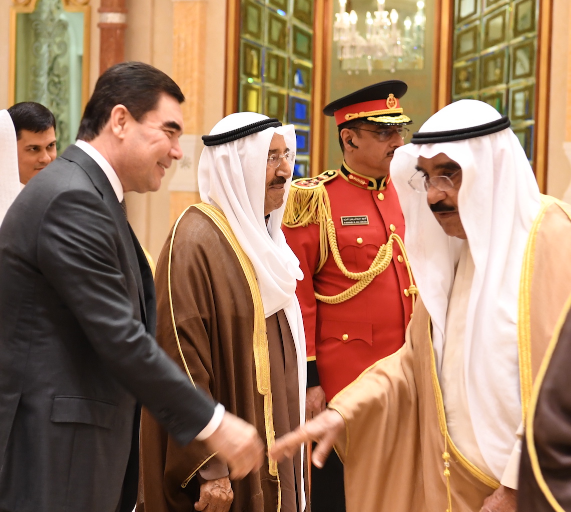 حضرة صاحب السمو أمير البلاد الشيخ صباح الأحمد الجابر الصباح يقيم مأدبة غداء على شرف رئيس جمهورية تركمانستان