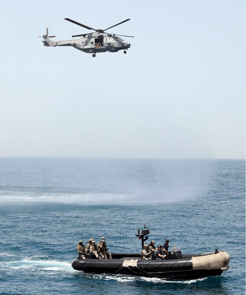 جانب من التمرين المشترك للقوات البحرية الاميرية القطرية مع القوات البحرية الإيطالية