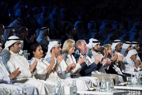 وزير التجارة والصناعة ووزير الدولة لشؤون الشباب الكويتي خالد الروضان خلال حضوره حفل افتتاح دورة الألعاب الإقليمية التاسعة للأولمبياد الخاص