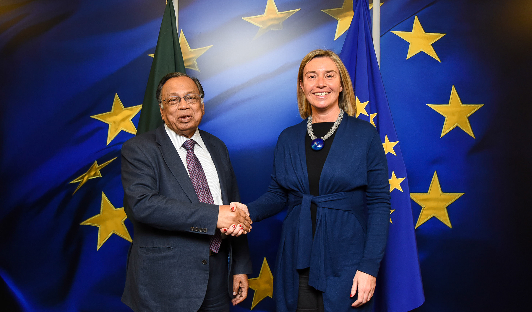 EU High Representative Federica Mogherini with Bangladeshi Minister for Foreign Affairs Abul Hassan Mahmood Ali