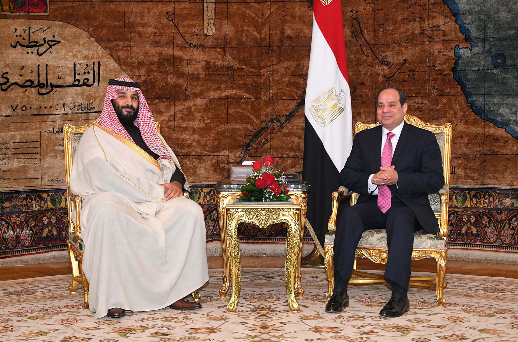 Egyptian President Abdelfatah Al-Sisi meets with Saudi Crown Prince Mohammad bin Salman bin Abdulaziz