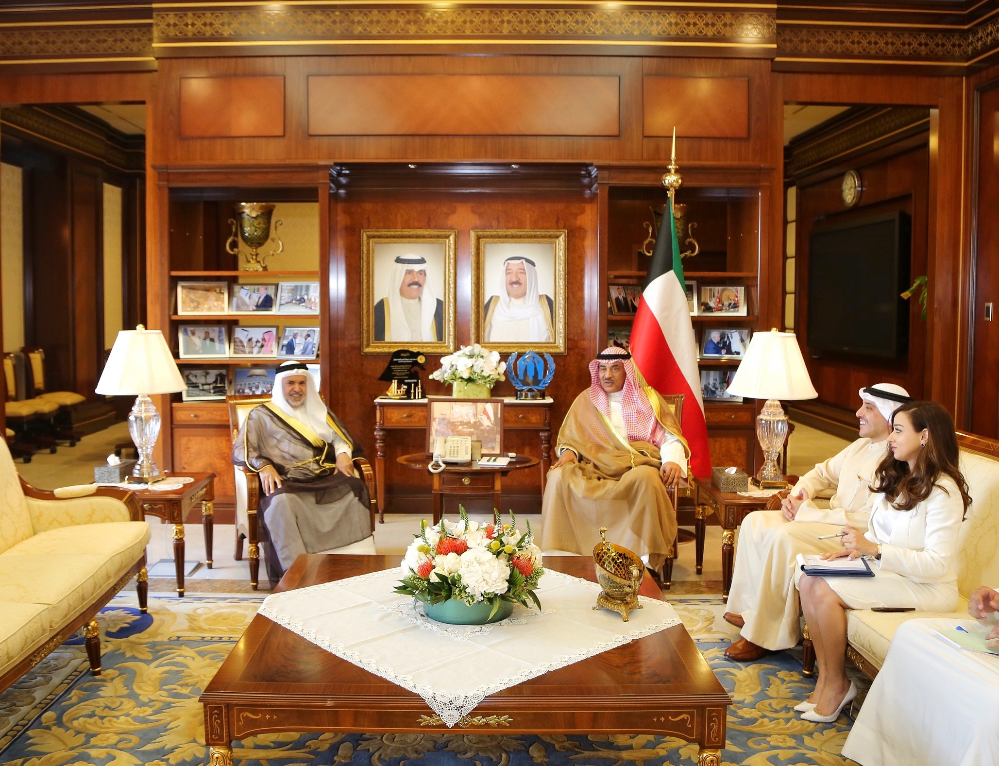 Deputy Prime Minister and Foreign Minister Sheikh Sabah Khaled Al-Hamad Al-Sabah meets Bahrain Amb.
