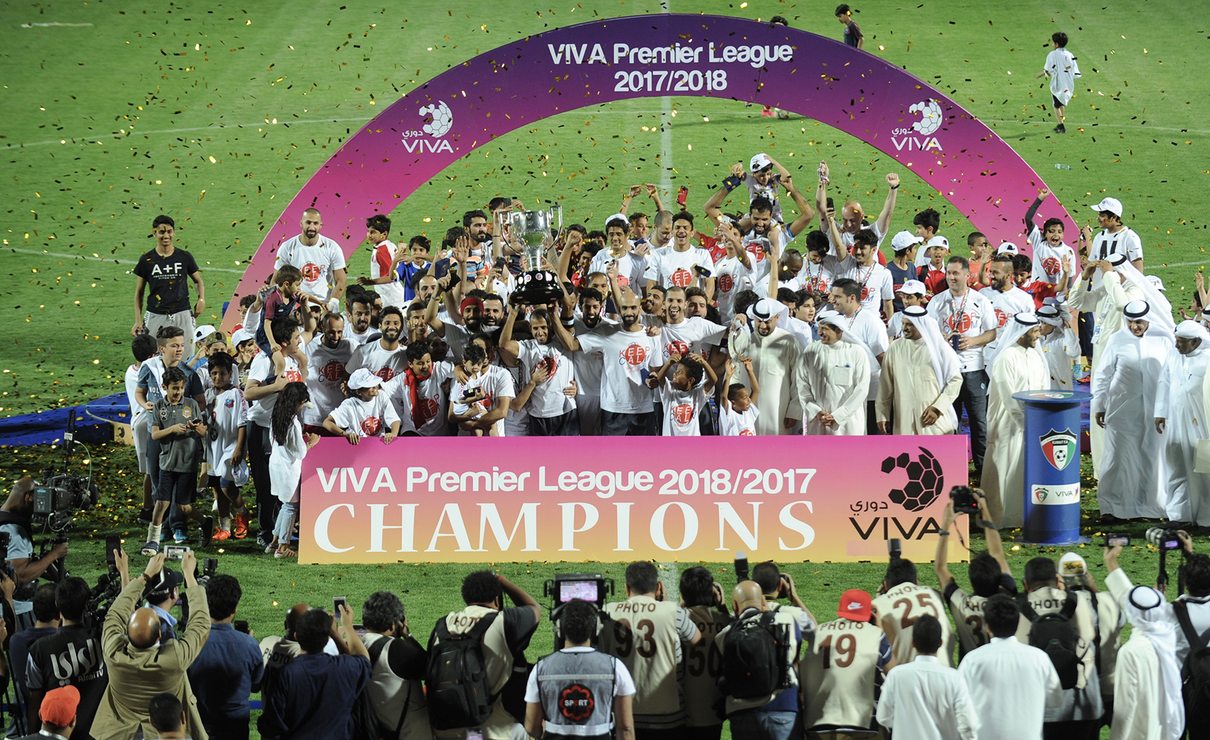 Kuwait SC secured the title of Kuwait Premier League, also known as VIVA Premier League 2017-2018
