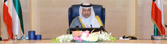 رئيس مجلس الوزراء سمو الشيخ جابر المبارك الحمد الصباح مترئسا الجلسة الاسبوعية للمجلس