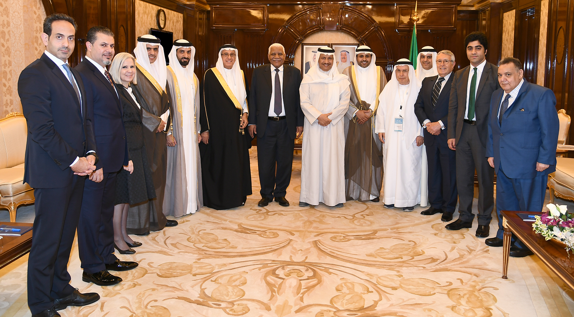 His Highness the Prime Minister Sheikh Jaber Al-Mubarak Al-Hamad Al-Sabah received Information Minister and Minister of State for Youth Affairs Mohammad Al-Jabri and members of the Arab Media Forum