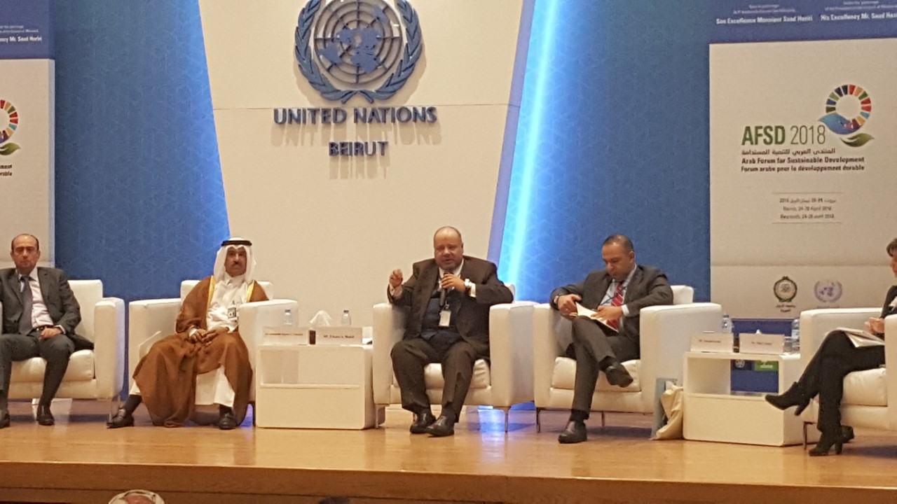Secretary General of Kuwait's Supreme Council for Planning and Development (SCPD) Khaled Mahdi at the opening session of the Arab Forum for Sustainable Development