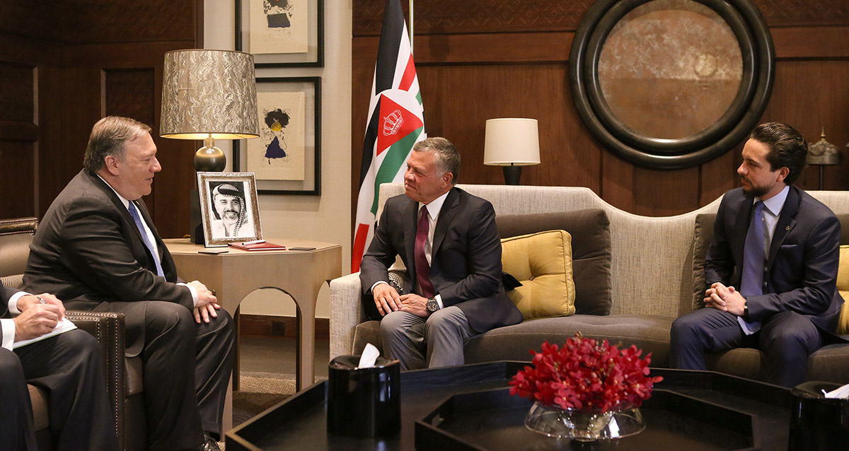 Jordan's King Abdullah II meets with US Secretary of State Mike Pompeo