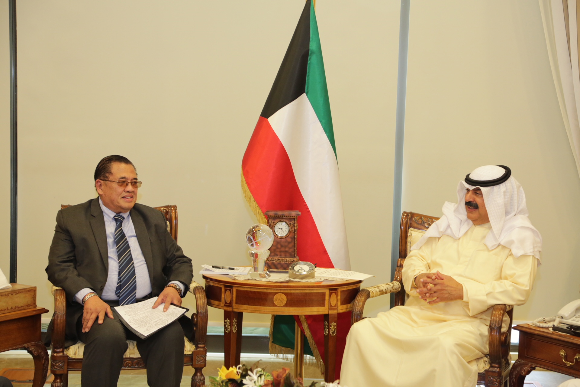 Deputy Foreign Minister Khaled Al-Jarallah meets with Presidential Adviser on Overseas Filipino Workers (OFWs) Abdullah Mamao