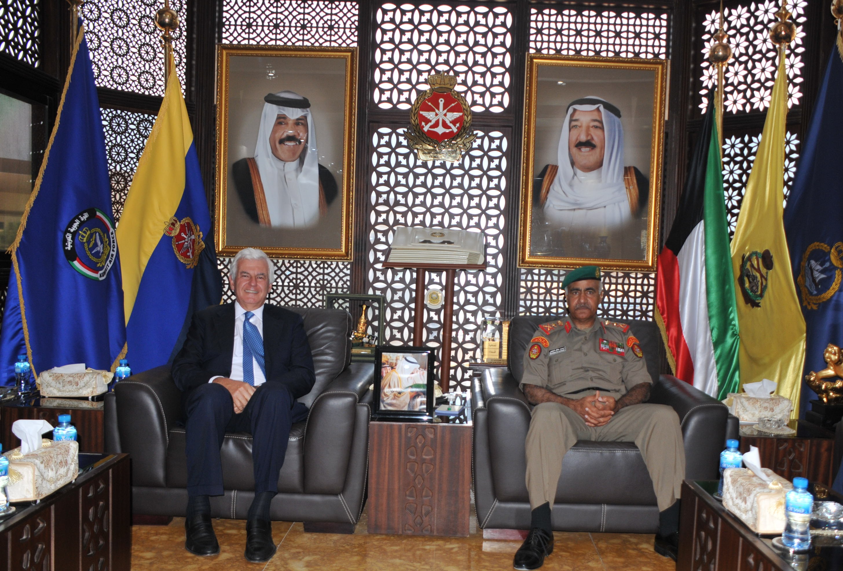 Kuwait's Army Chief of General Staff Lieutenant General Mohammad Al-Khuder meets Chief Executive Officer of Leonardo-Finmeccanica Company Alessandro Profumo