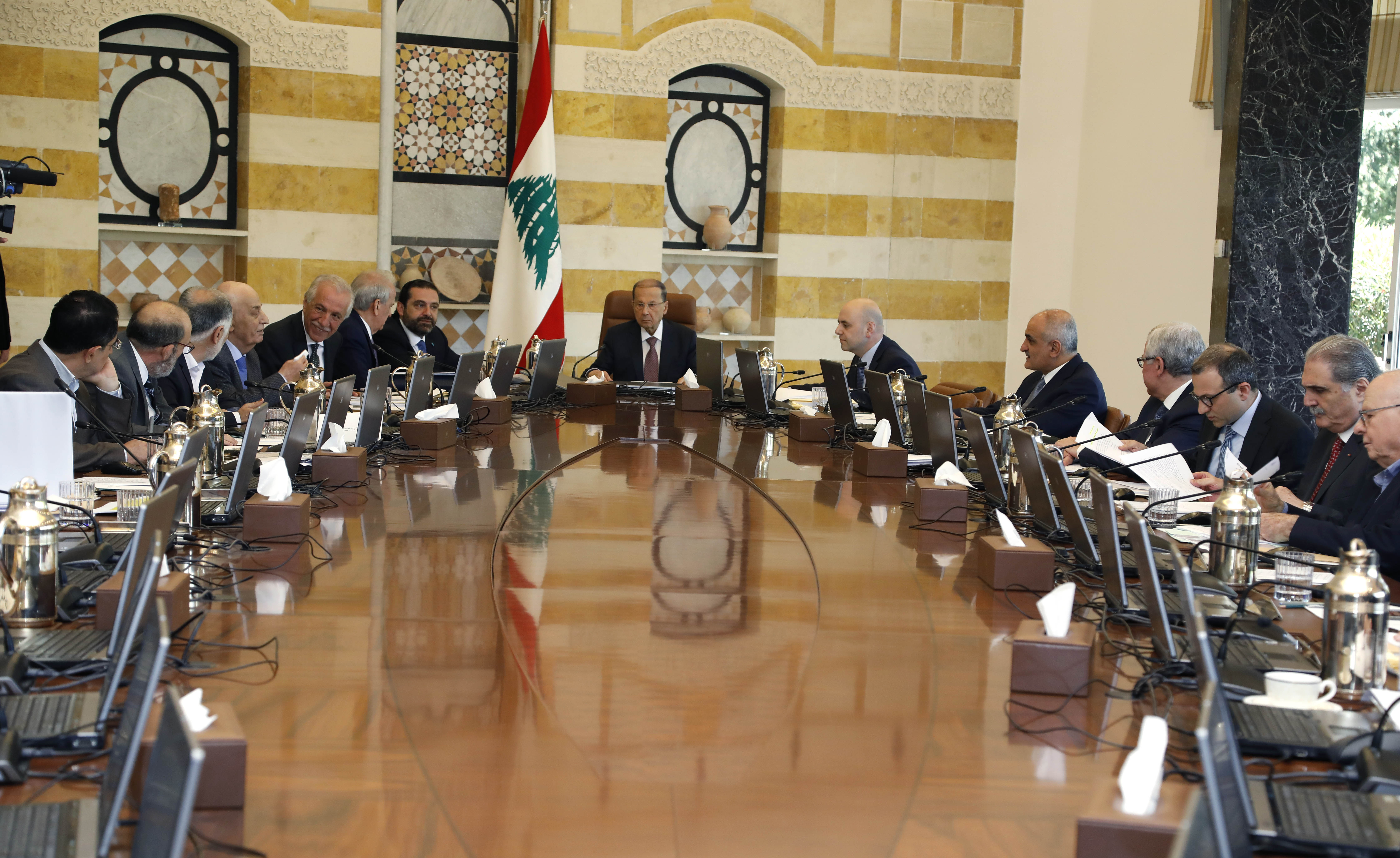 جانب من جلسة مجلس الوزراء اللبناني برئاسة الرئيس ميشال عون