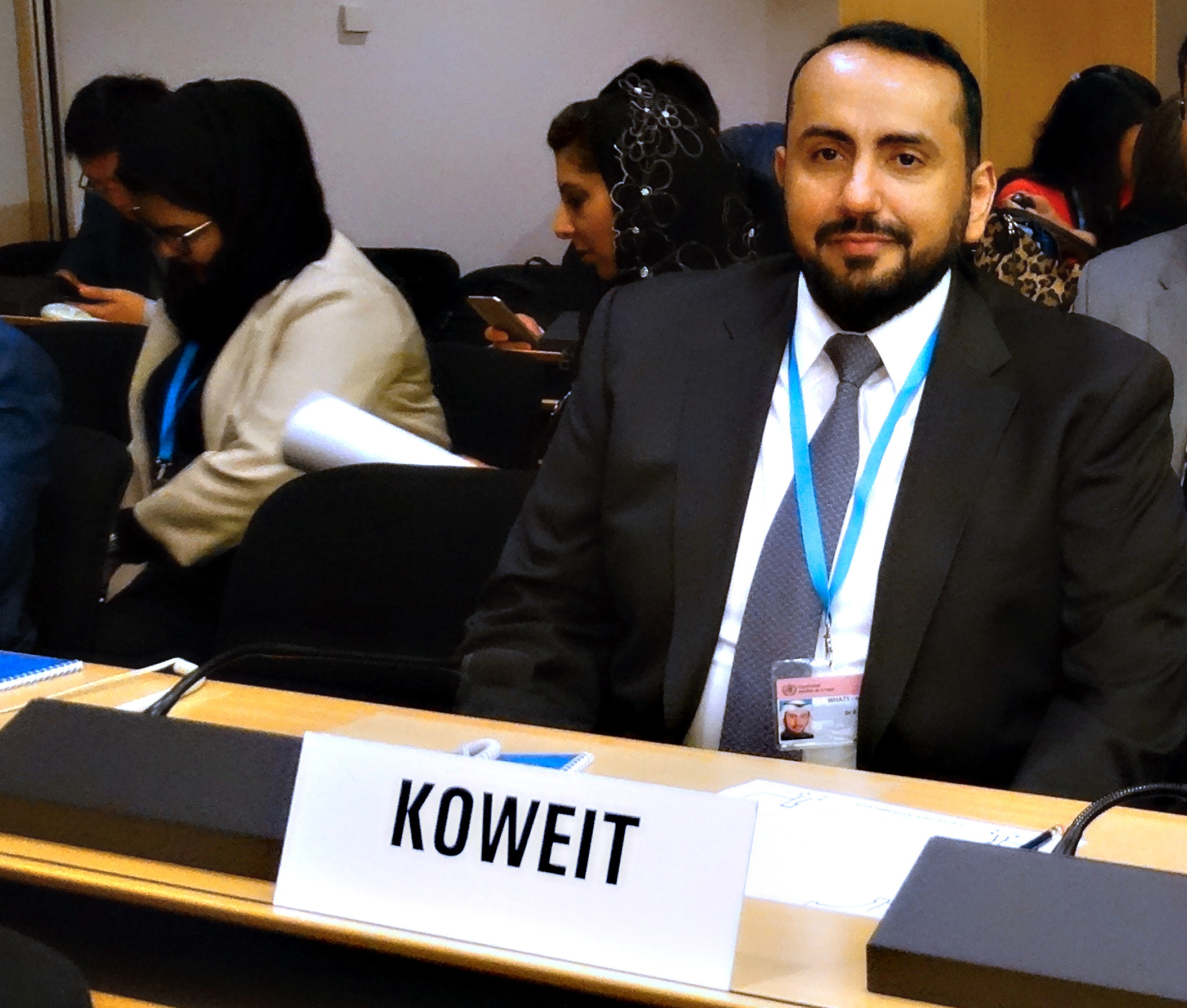 Kuwaiti Health Minister Sheikh Basel Al-Sabah at the opening of the 71st session of the World Health Assembly