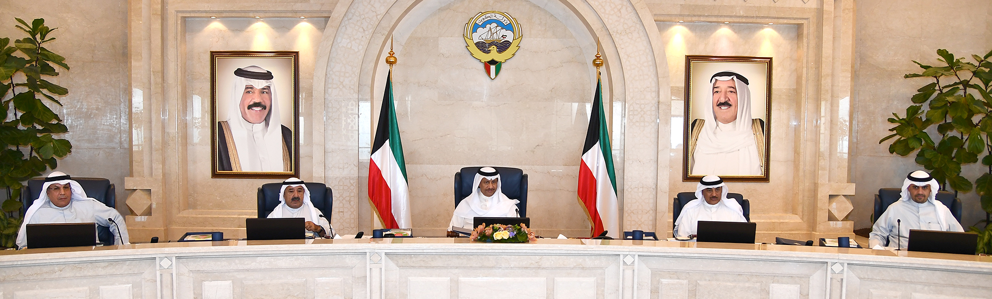 His Highness the Prime Minister Sheikh Jaber Mubarak Al-Hamad Al-Sabah chairs the cabinet weekly meeting 