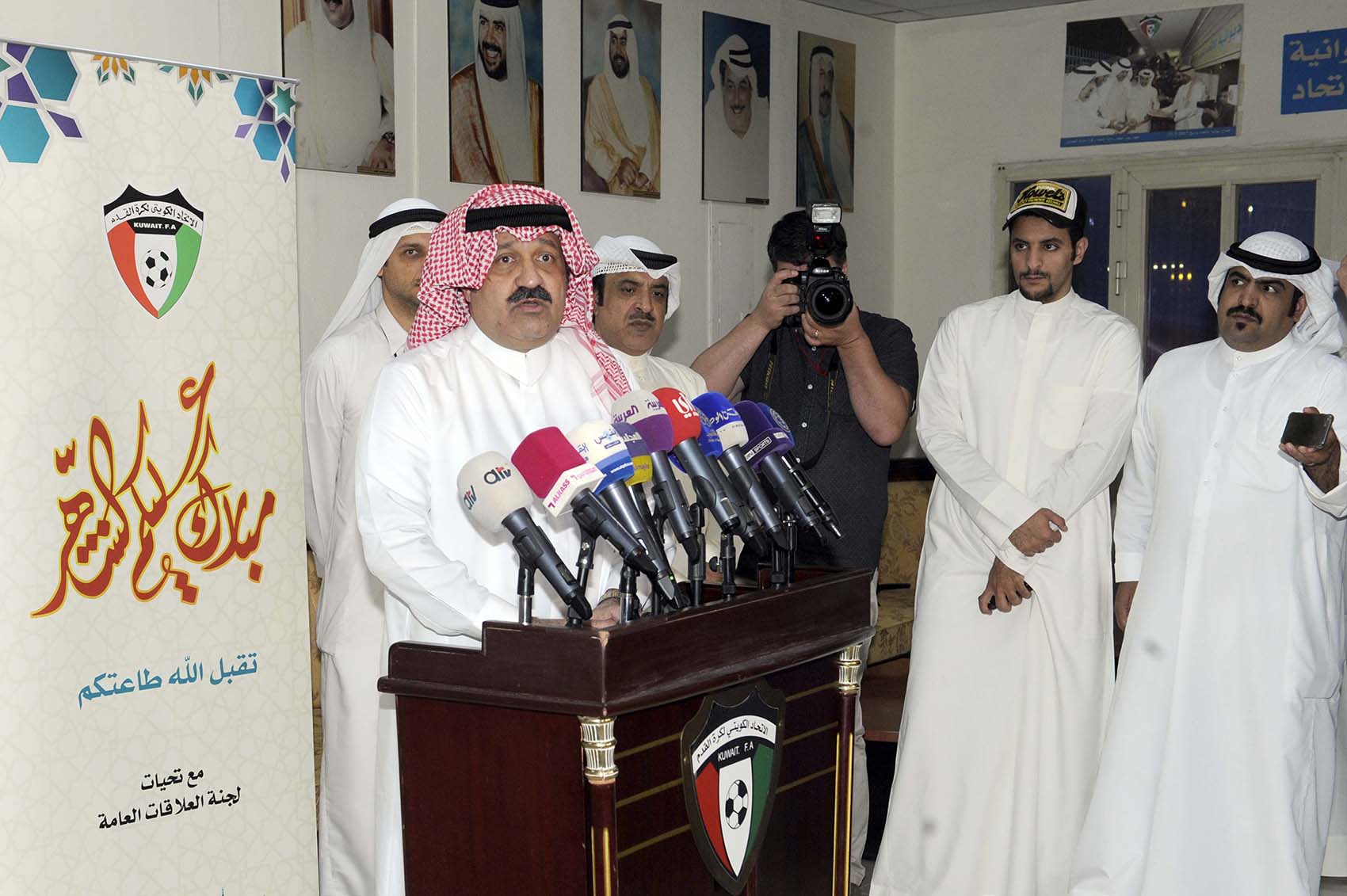 The new elected chairman of Kuwait Football Association Sheikh Ahmad Yusuf Al-Sabah