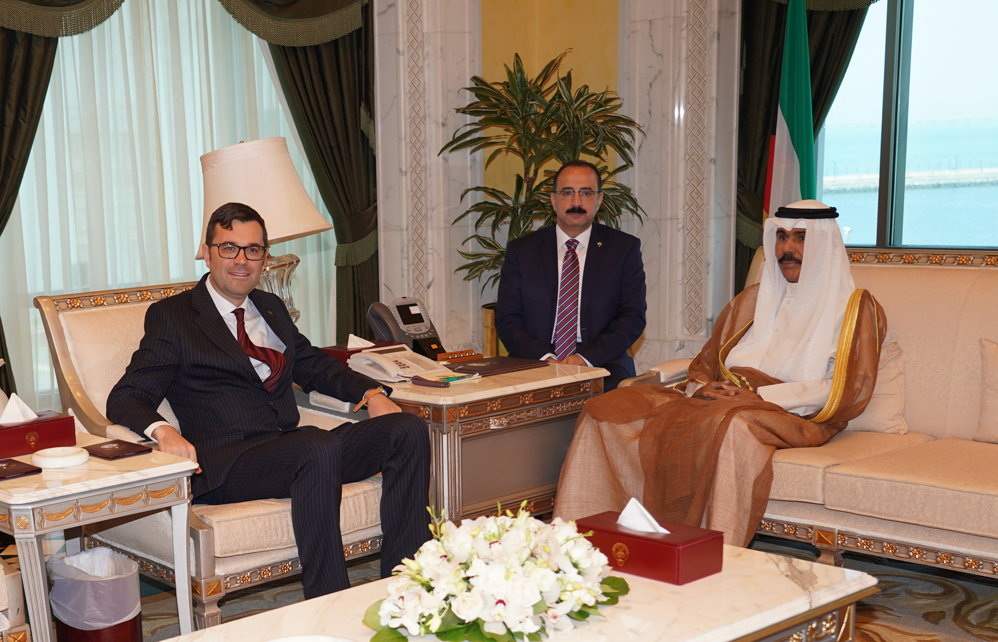 His Highness the Crown Prince Sheikh Nawaf Al-Ahmad Al-Jaber Al-Sabah received Australia's new Ambassador to Kuwait Jonathan Gilbert