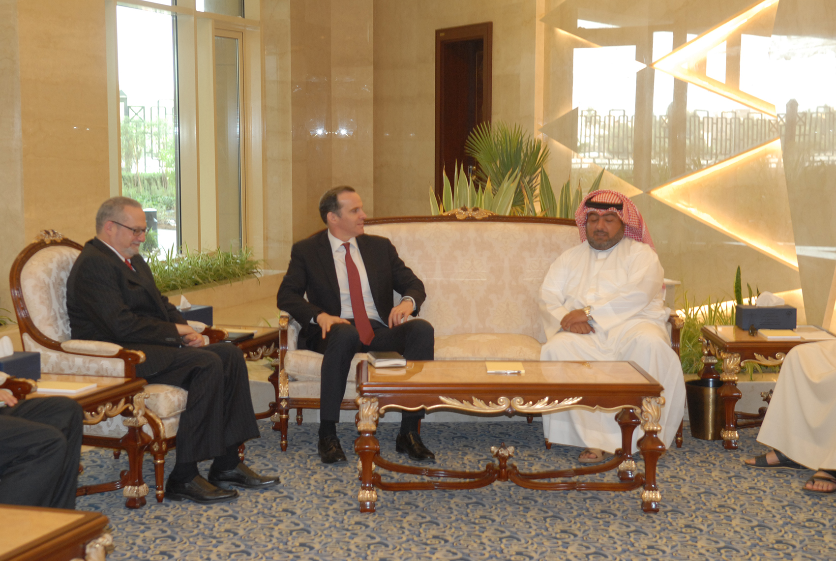 Kuwait's National Security Bureau Chief Sheikh Thamer Al-Ali Al-Sabah meets with U.S. envoy for the global coalition against the so-called Islamic State (IS) Brett McGurk