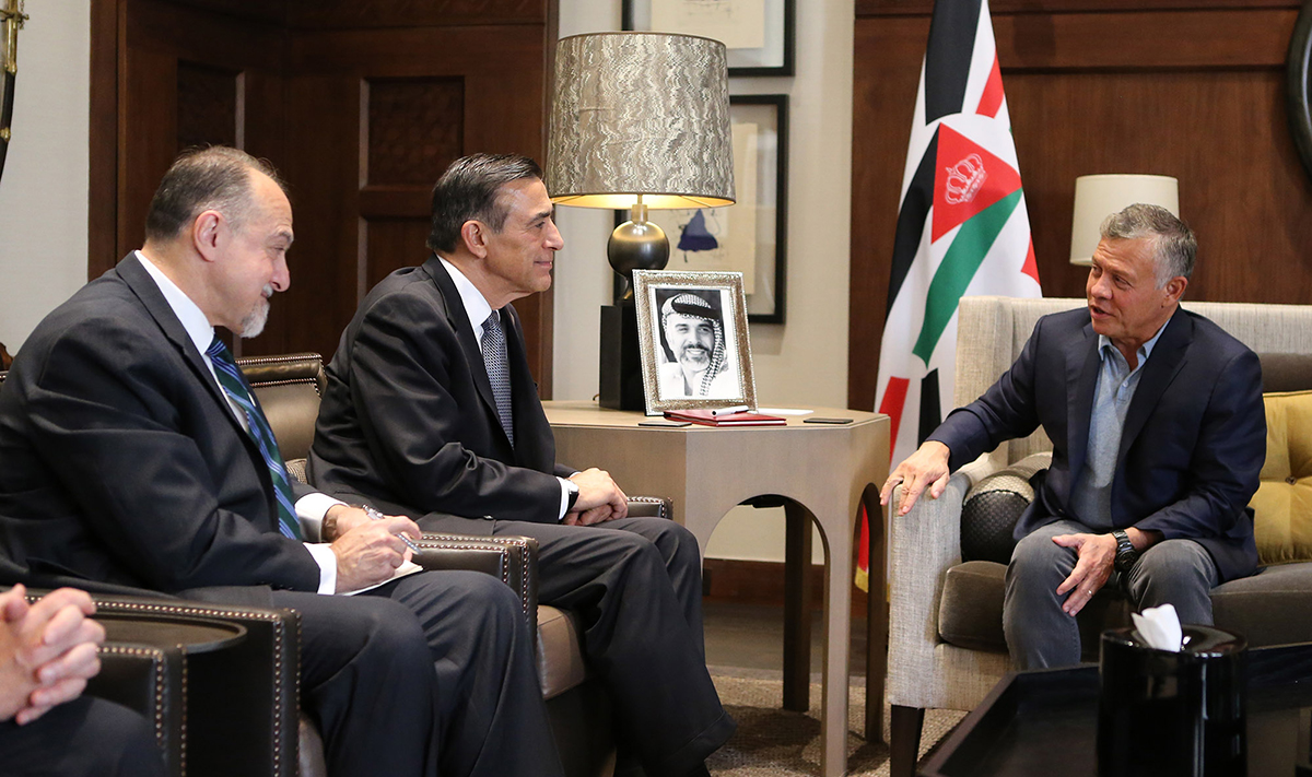 The King of Jordan Abdullah II meets with  American Congress delegation headed by Darrell Issa