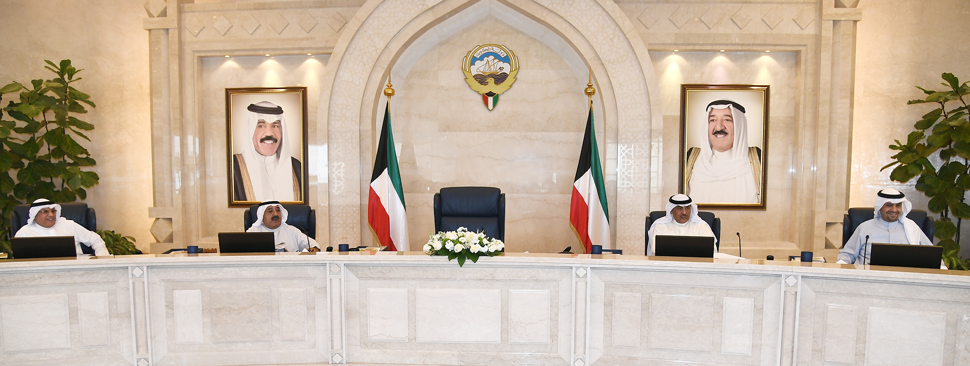 Acting Prime Minister and Defense Minister Sheikh Nasser Sabah Al-Ahmad Al-Sabah heads the weekly cabinet meeting