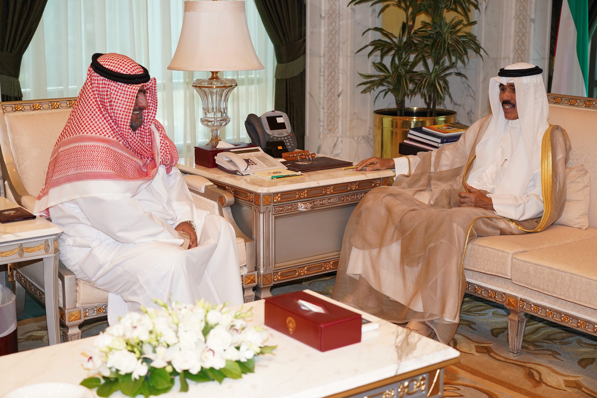 His Highness the Crown Prince Sheikh Nawaf Al-Ahmad Al-Jaber Al-Sabah met Head of National Security Apparatus (NSA) Shiekh Thamer Ali Sabah Al-Salem Al-Sabah