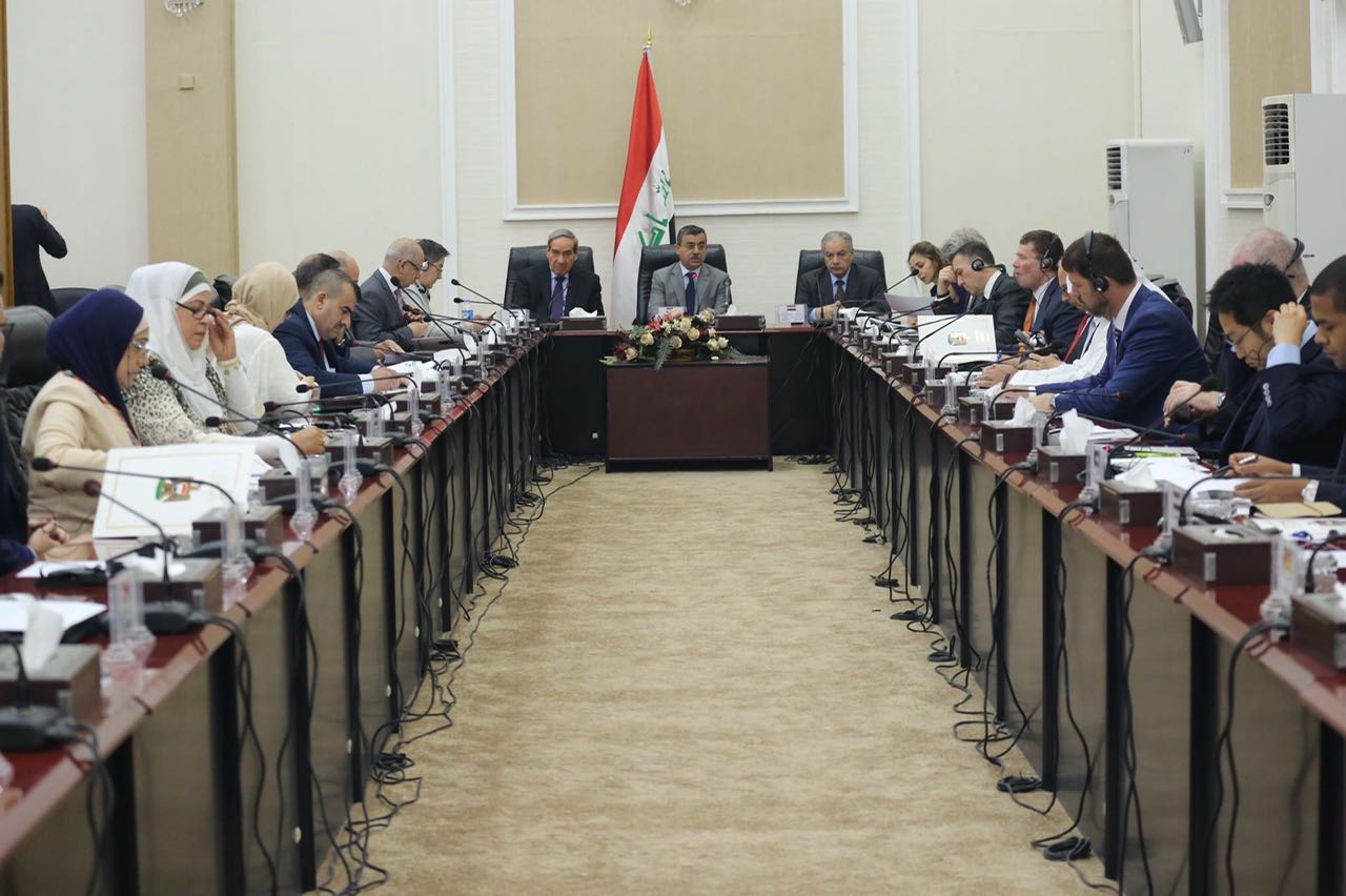 The national committee during its meeting with diplomats from donor nations