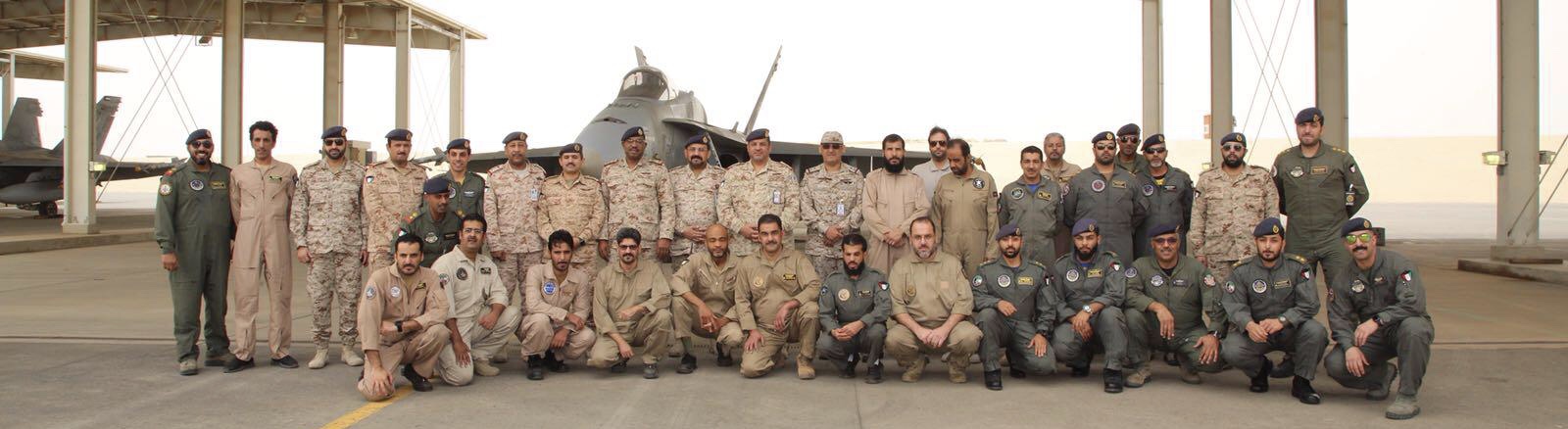 Commander of the Kuwaiti Air Force Major General Abdullah Al-Foudari inspecting the Kuwaiti troops in "Restoration of Hope" in Saudi Arabia
