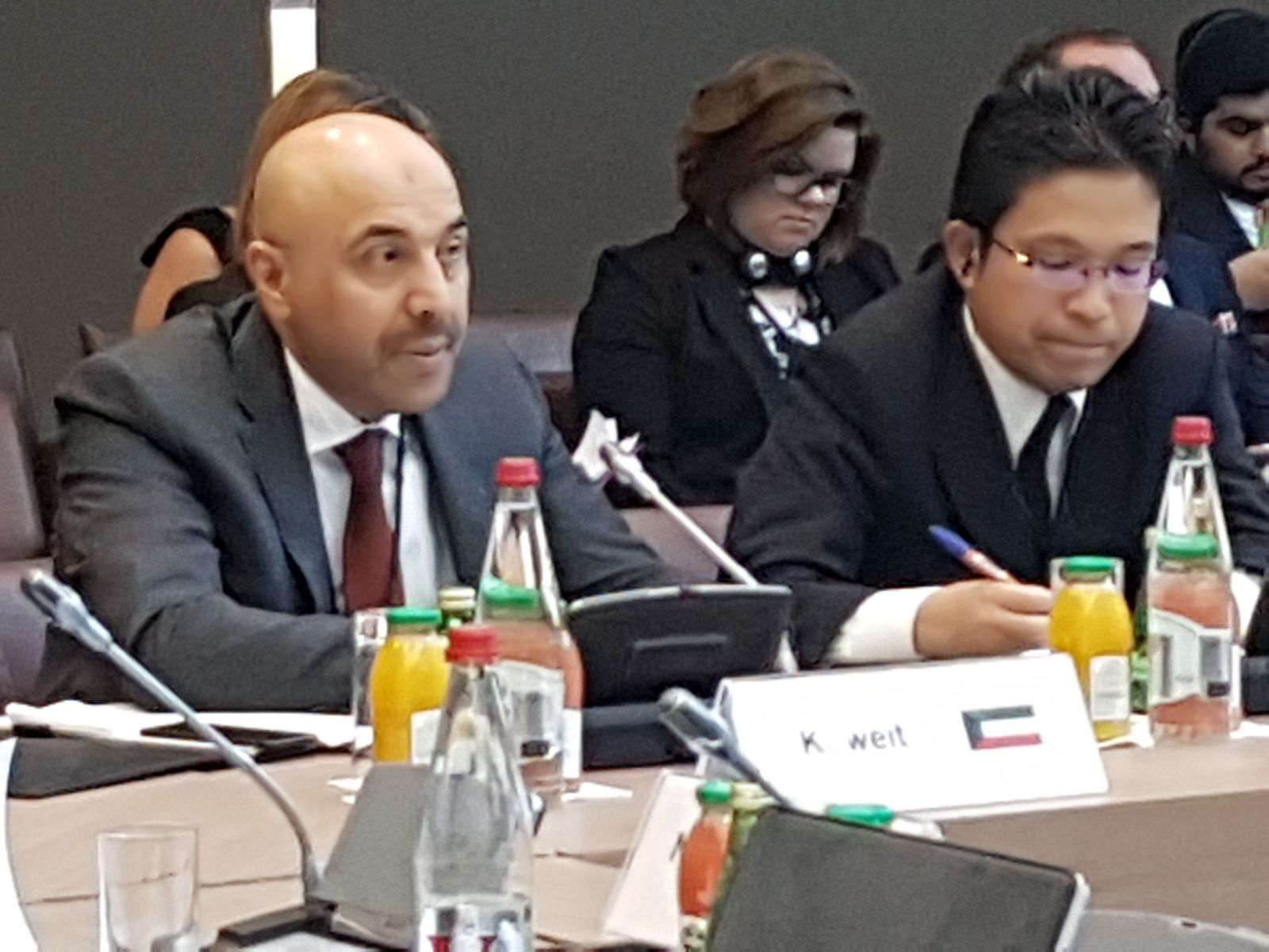 Kuwait's Ambassador to France Sami Al-Sulaiman during international humanitarian conference on Yemen