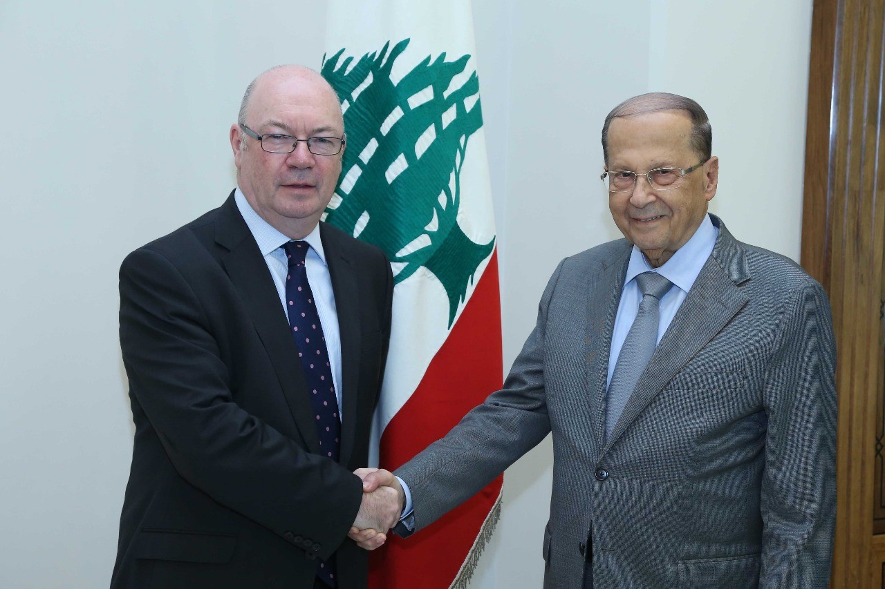President Michel Aoun meets with British Minister of State for Middle East and North Africa Alistair Burt