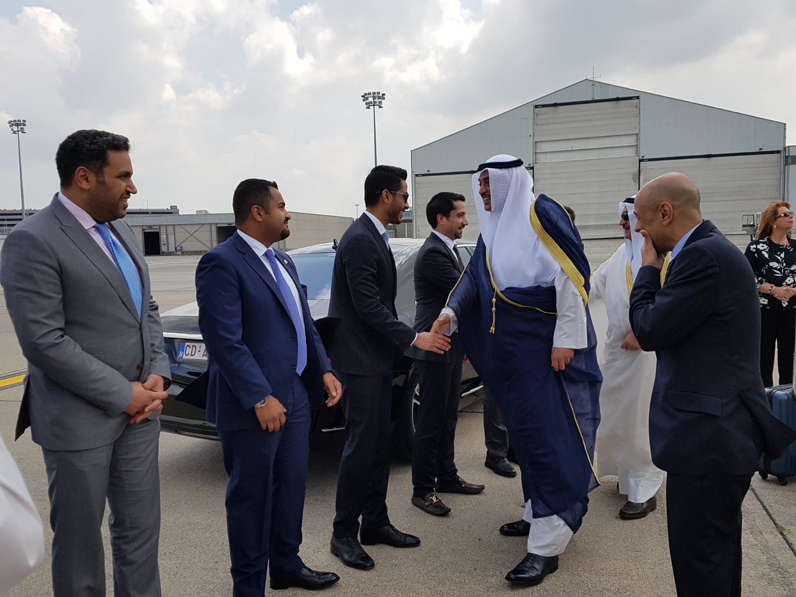 الشيخ صباح الخالد الحمد الصباح نائب رئيس مجلس الوزراء وزير الخارجية يصل الى بروكسل